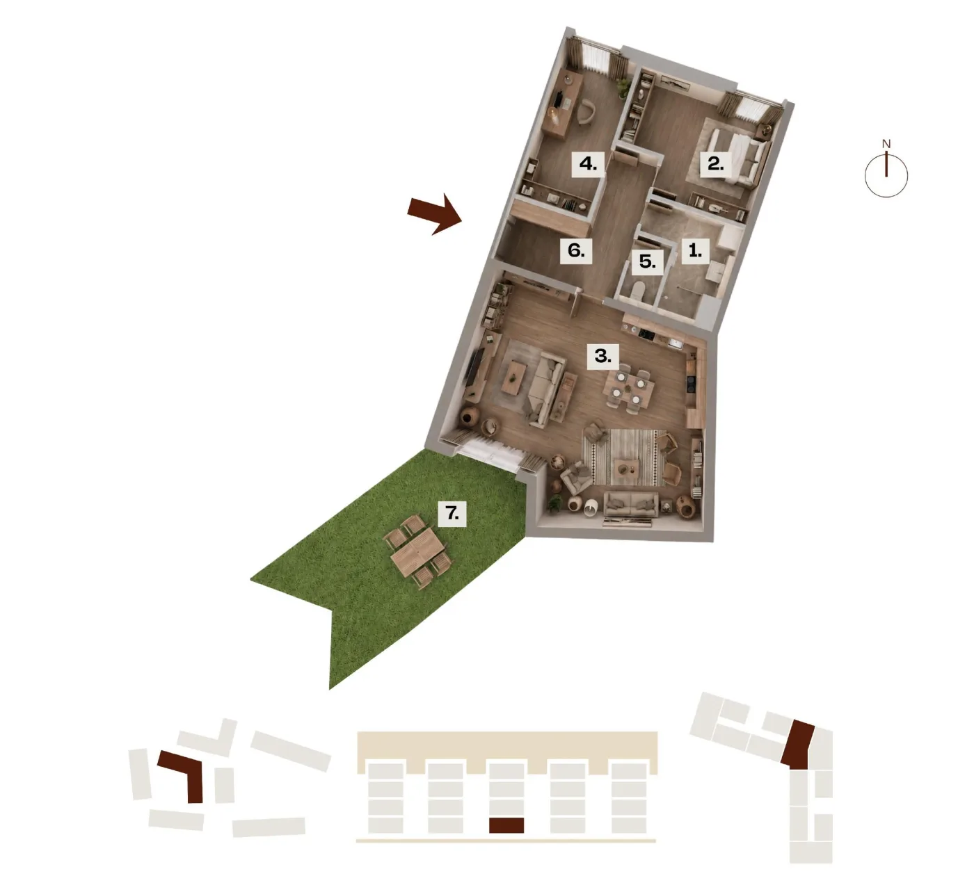 Půdorys bytu C05, 3+kk, 84,34 m²
