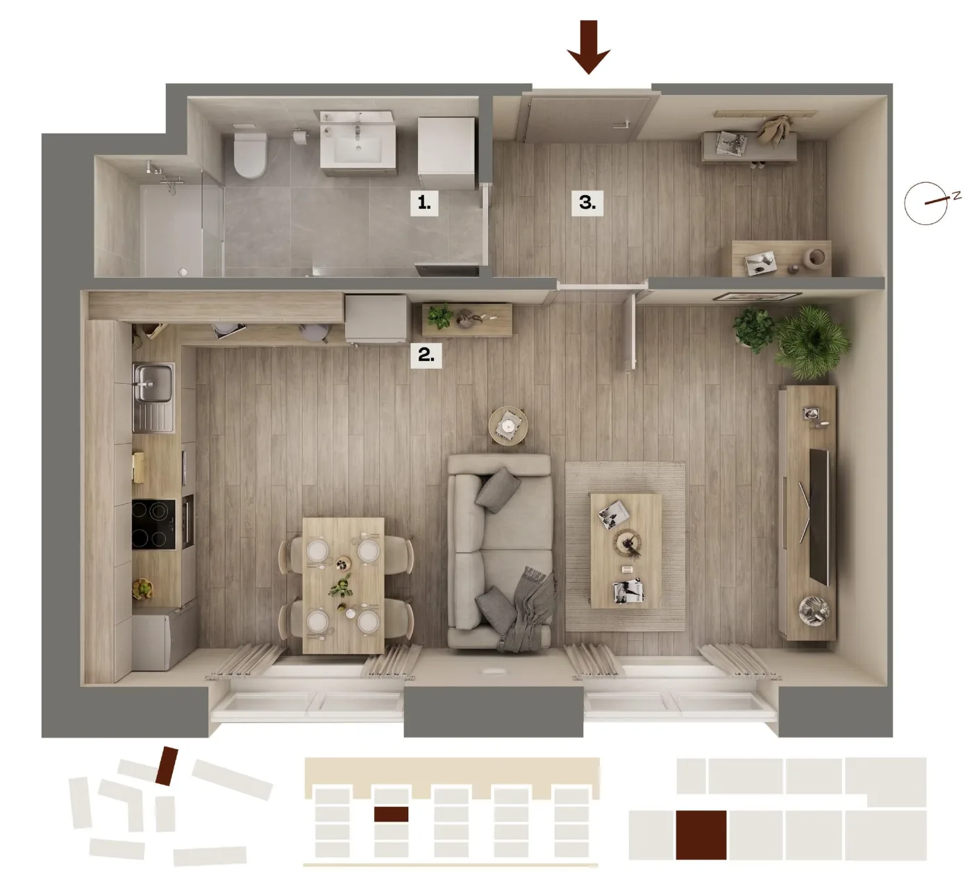 Půdorys bytu G10, 1+kk, 30,08 m²